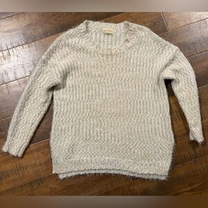 Soft Cream and White Sweater